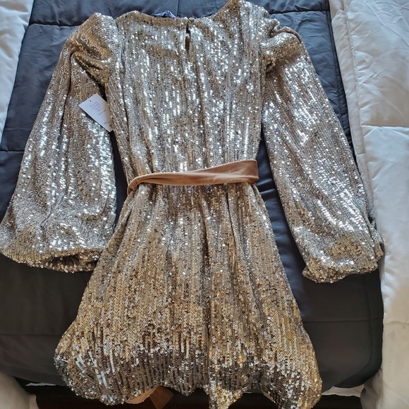 Gold sequence dress - Picture 3 of 9